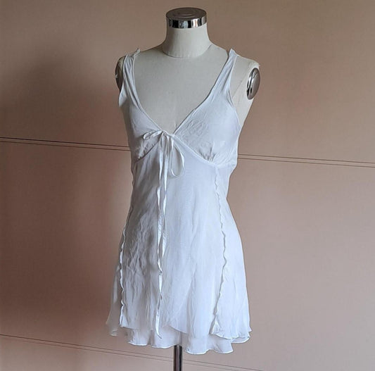 Vintage 90’s silk white babydoll dress
