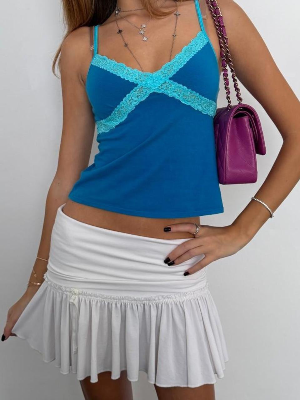 Vintage Victoria’s Secret 00’s blue lace cami top