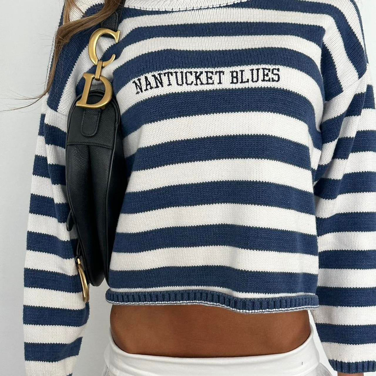 Vintage 90’s Nantucket blues navy and white striped sweater