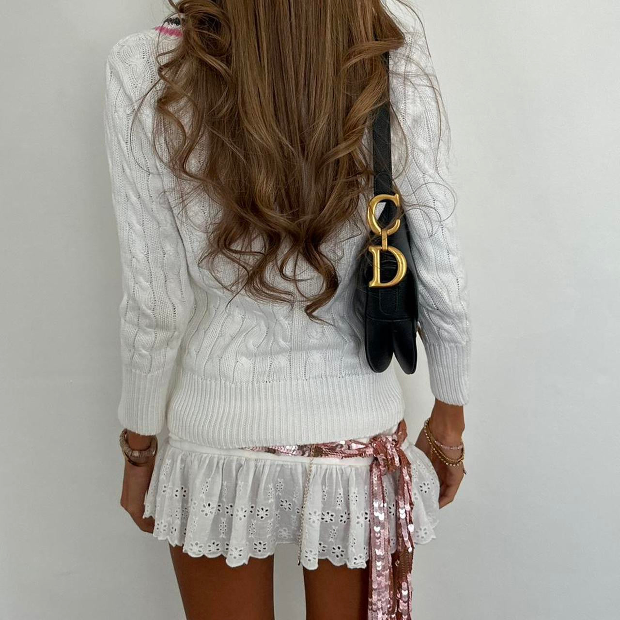 Vintage 90’s Victoria’s Secret white knitted cardigan sweater