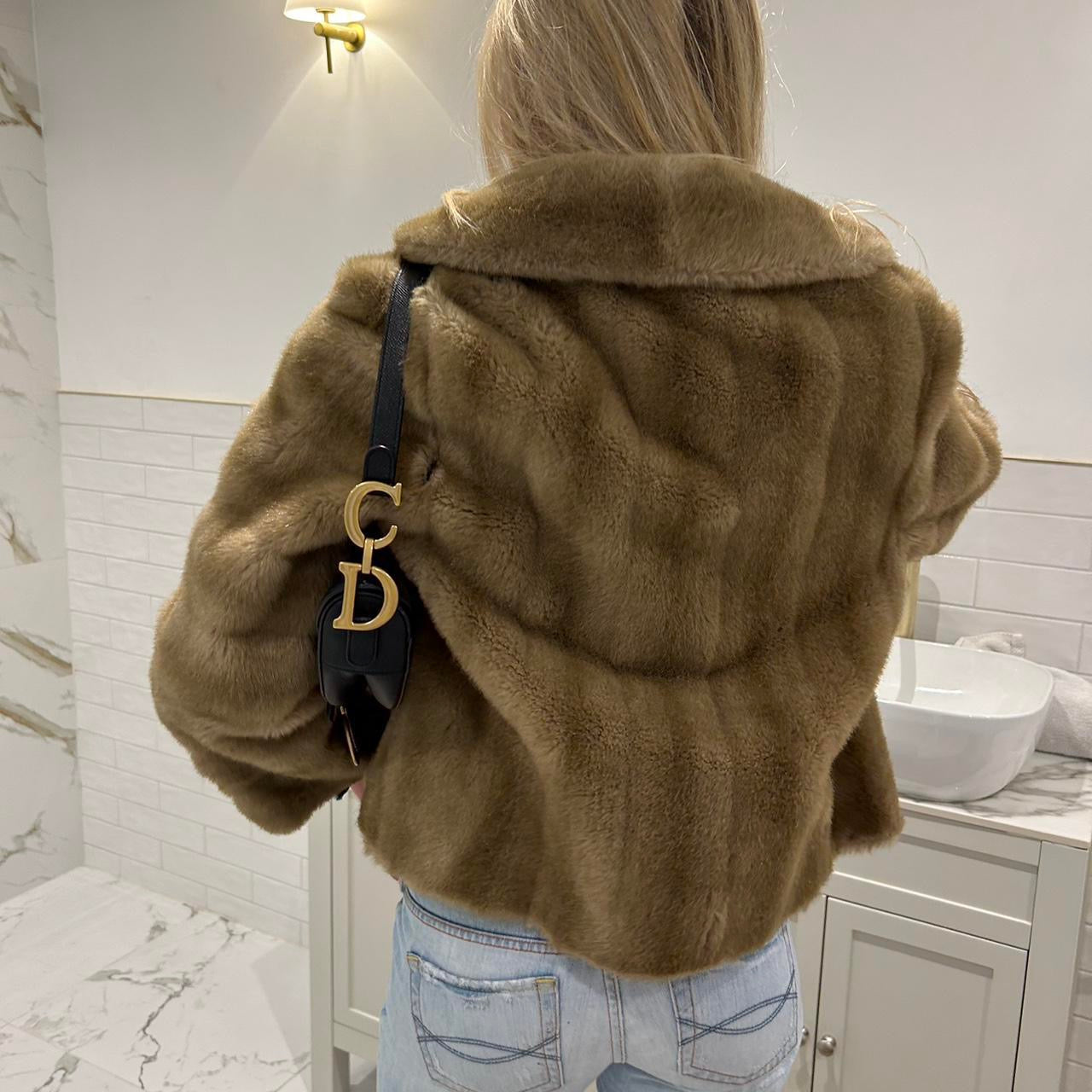 Vintage 2000’s light brown faux fur jacket