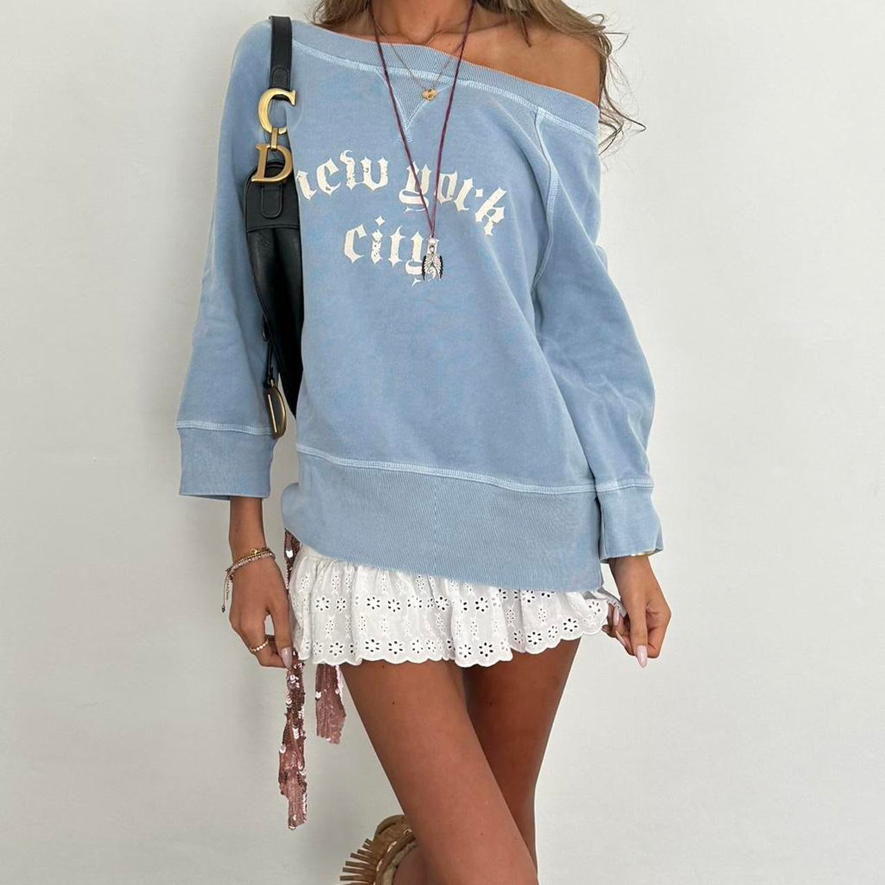 Vintage 90’s New York off the shoulder sweatshirt top