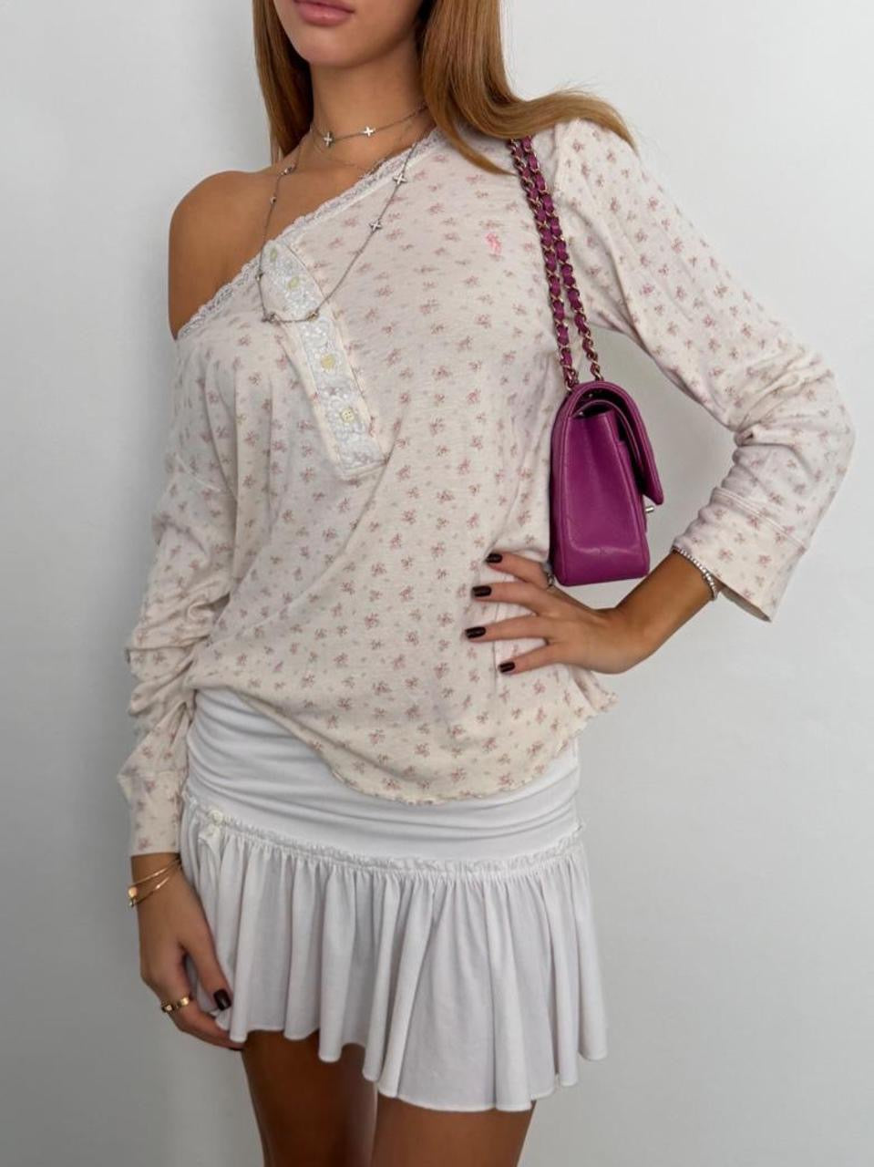 Vintage 90’s Ralph Lauren long sleeve floral wallpaper top
