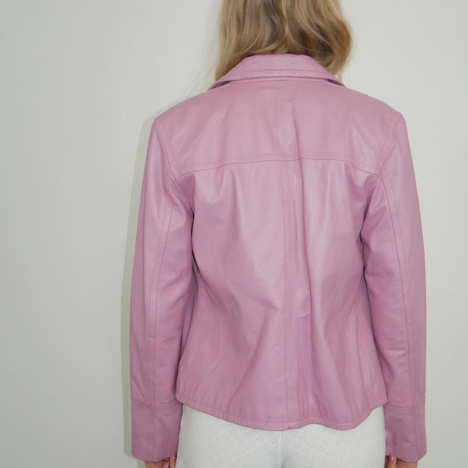 Vintage 90’s genuine leather pink jacket