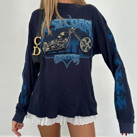 Vintage 90’s West Coast Choppers waffle long sleeve top