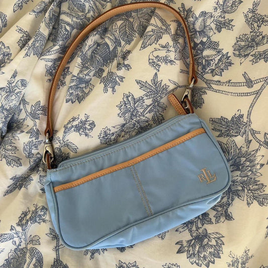 Vintage 90’s Ralph Lauren baby blue small shoulder bag