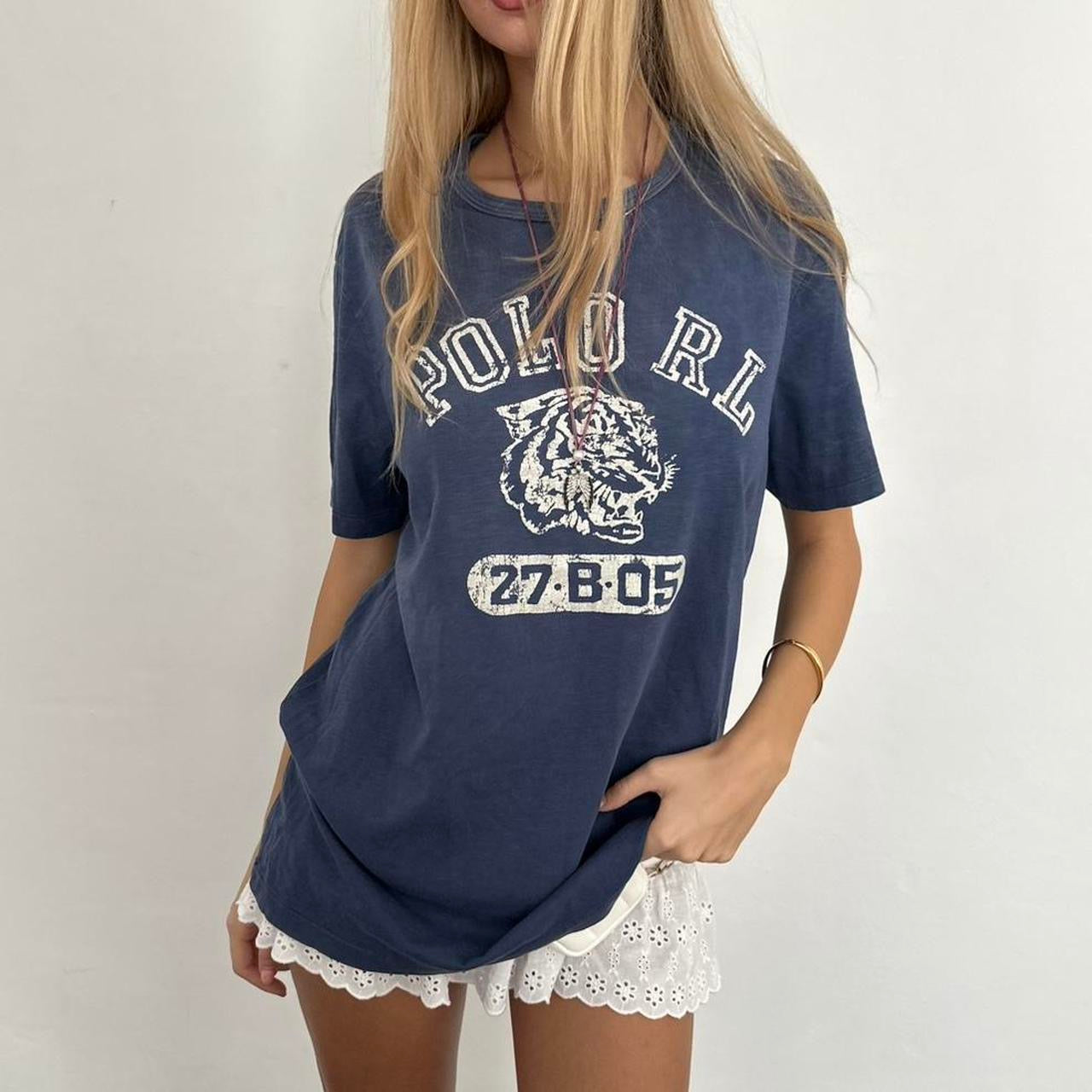 Vintage Ralph Lauren navy blue varsity tiger top