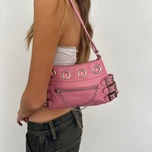 Vintage early 2000s pink leather shoulder bag