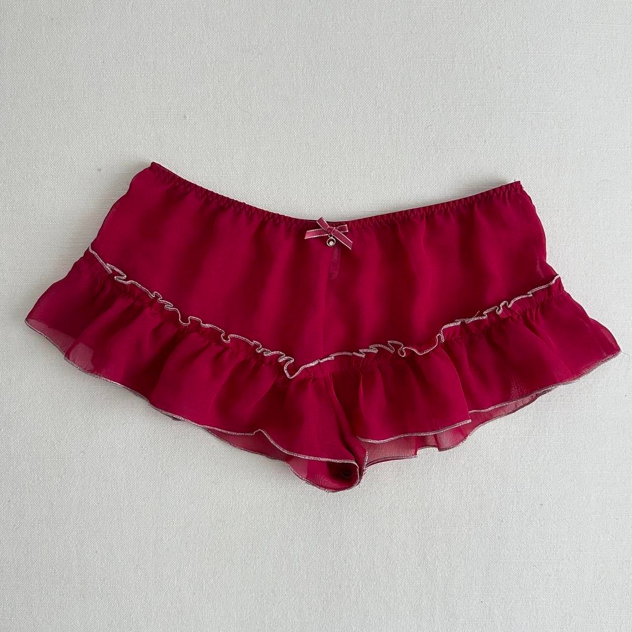 Vintage 90’s silky pink / red skirt with shorts