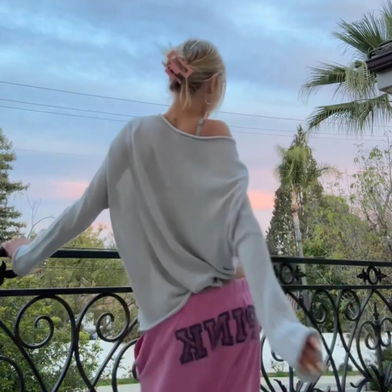 Vintage pink lighting bolt sweater