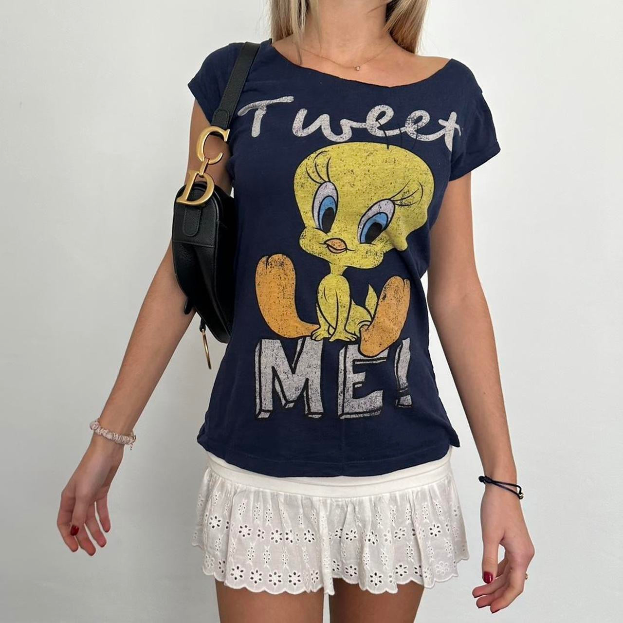 Vintage soft Tweety graphic navy top