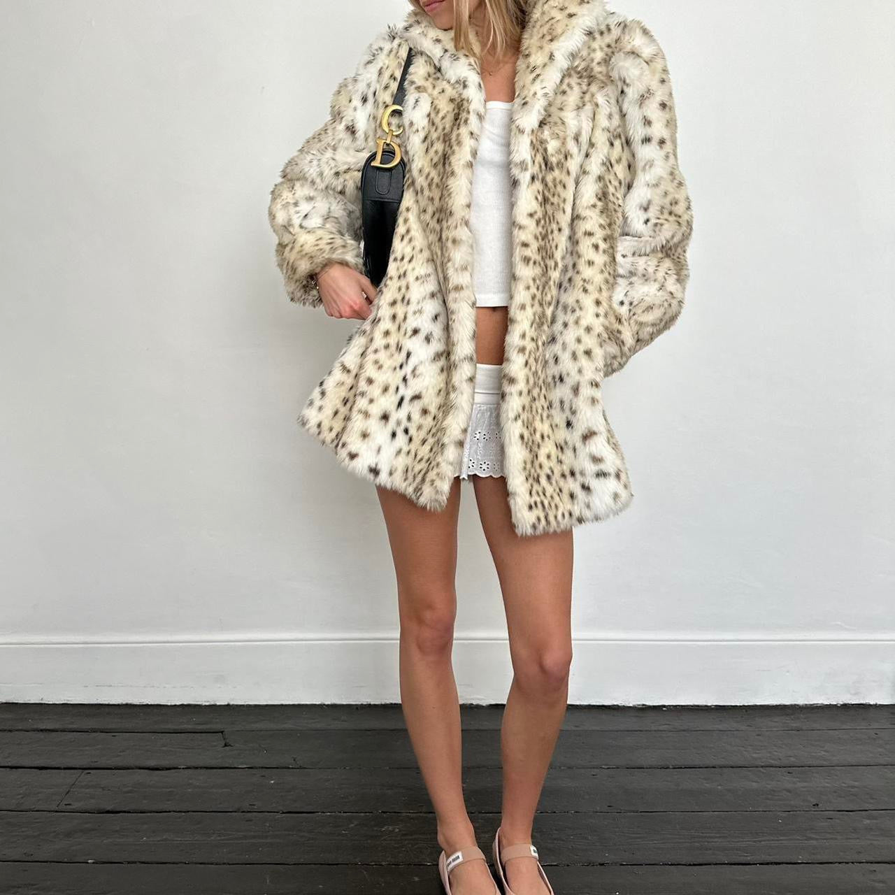 Vintage 90’s vintage faux fur leopard jacket