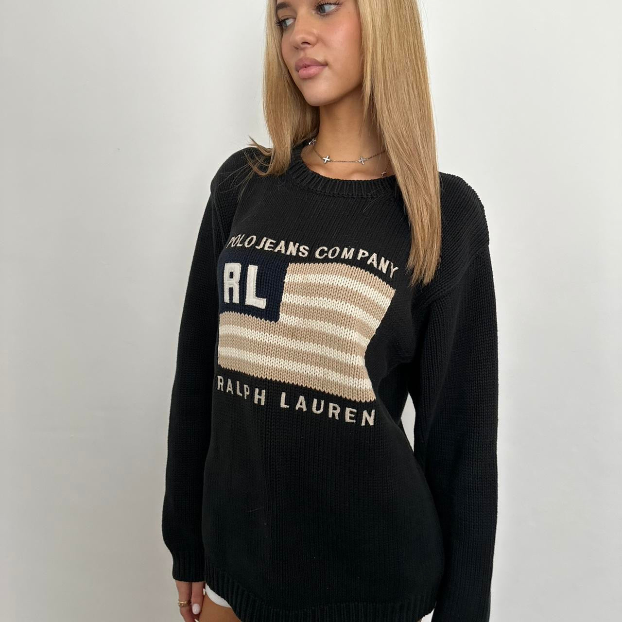 Vintage Ralph Lauren black cotton sweater