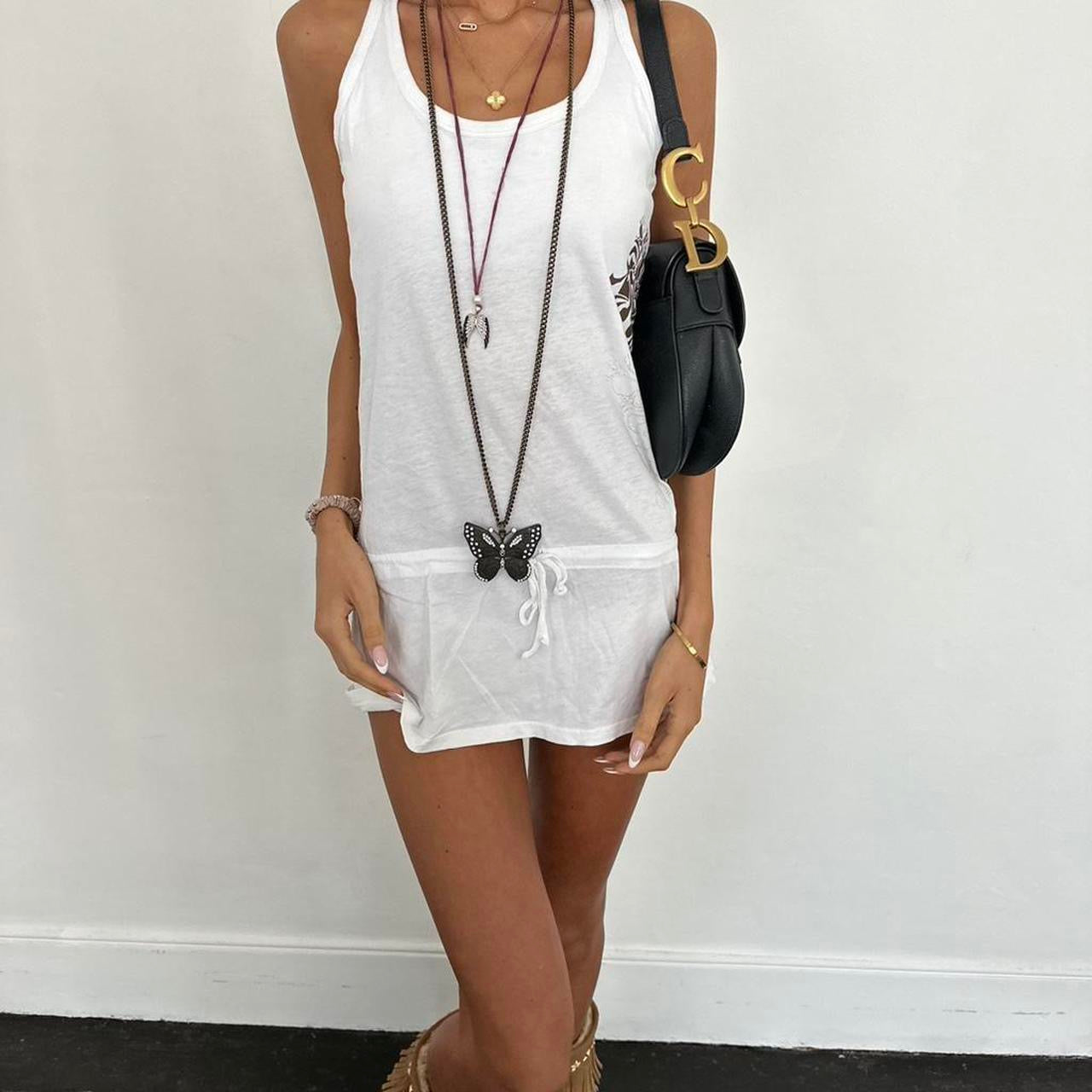 Vintage 00s Roxy white mini dress