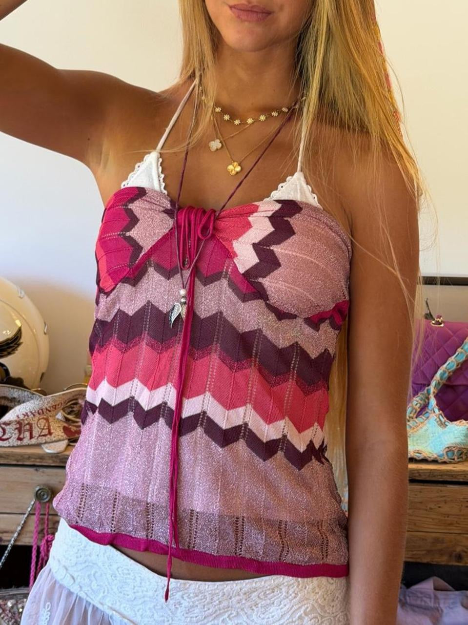 Vintage 00’s pink strapless top