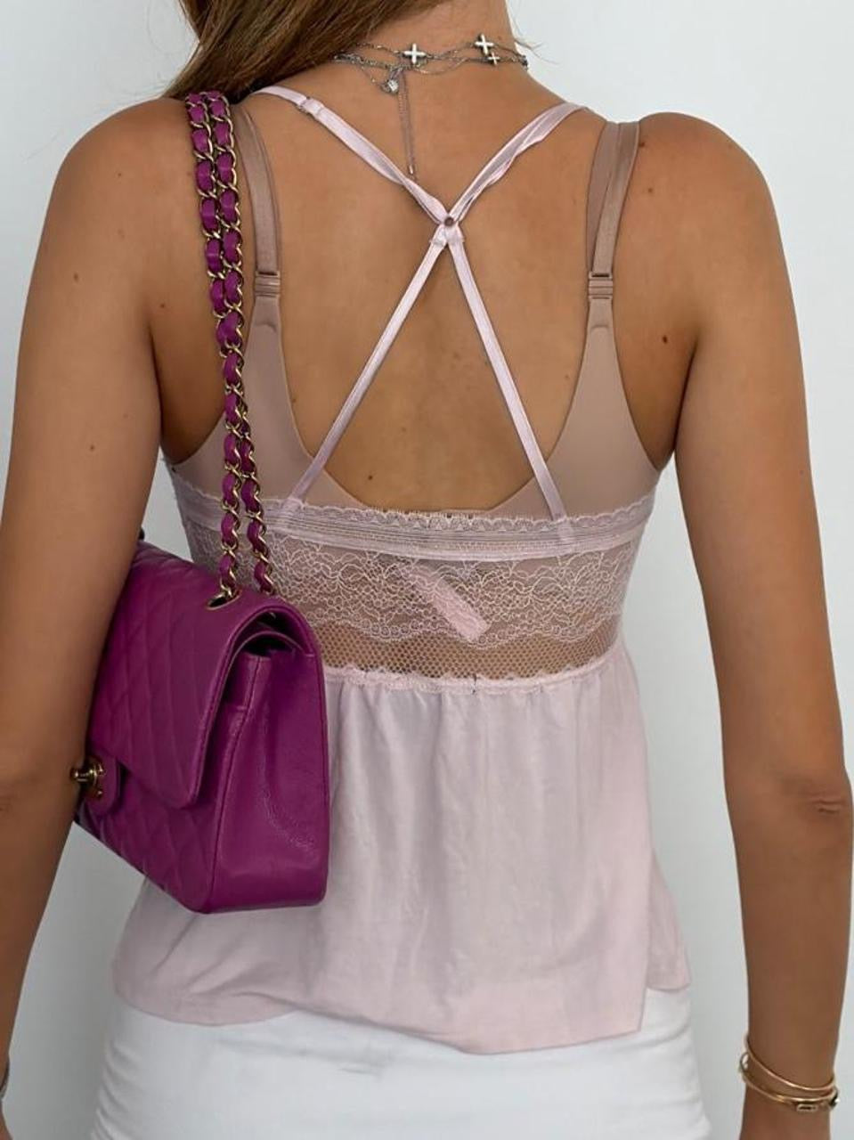 Vintage 00’s Victoria’s Secret pink lace top