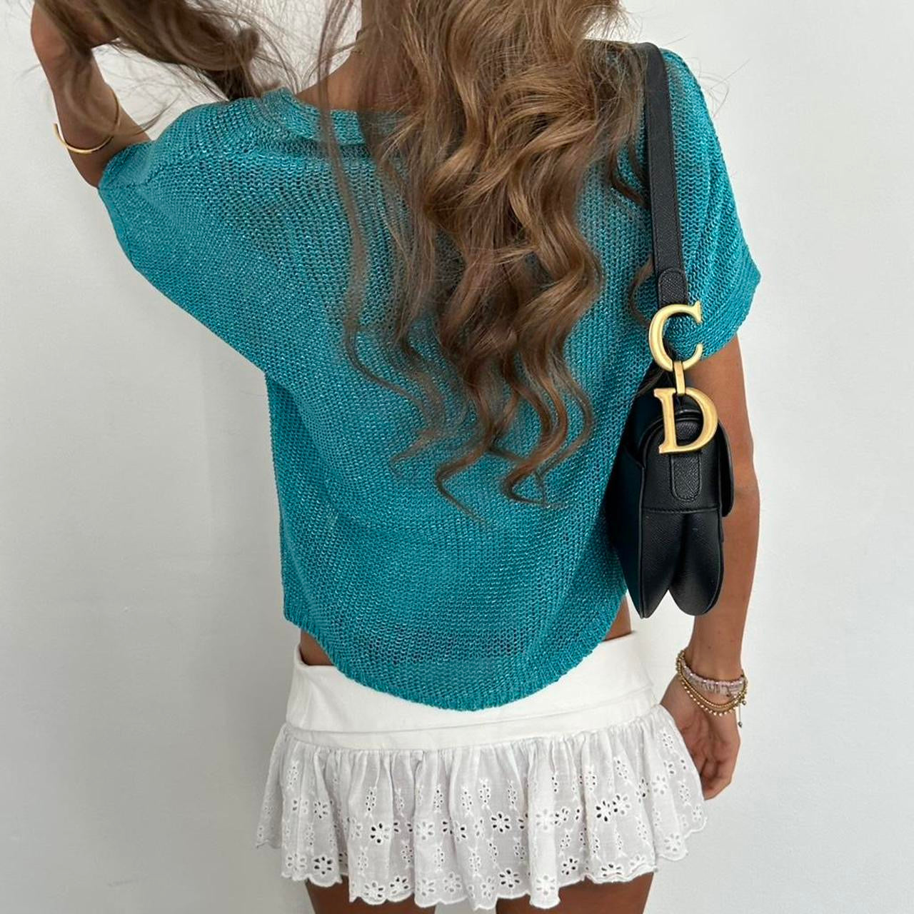 Vintage 2000s blue cardigan top