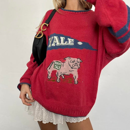 Vintage 90’s knitted Yale preppy sweater