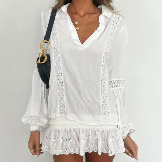 Vintage boho white blouse