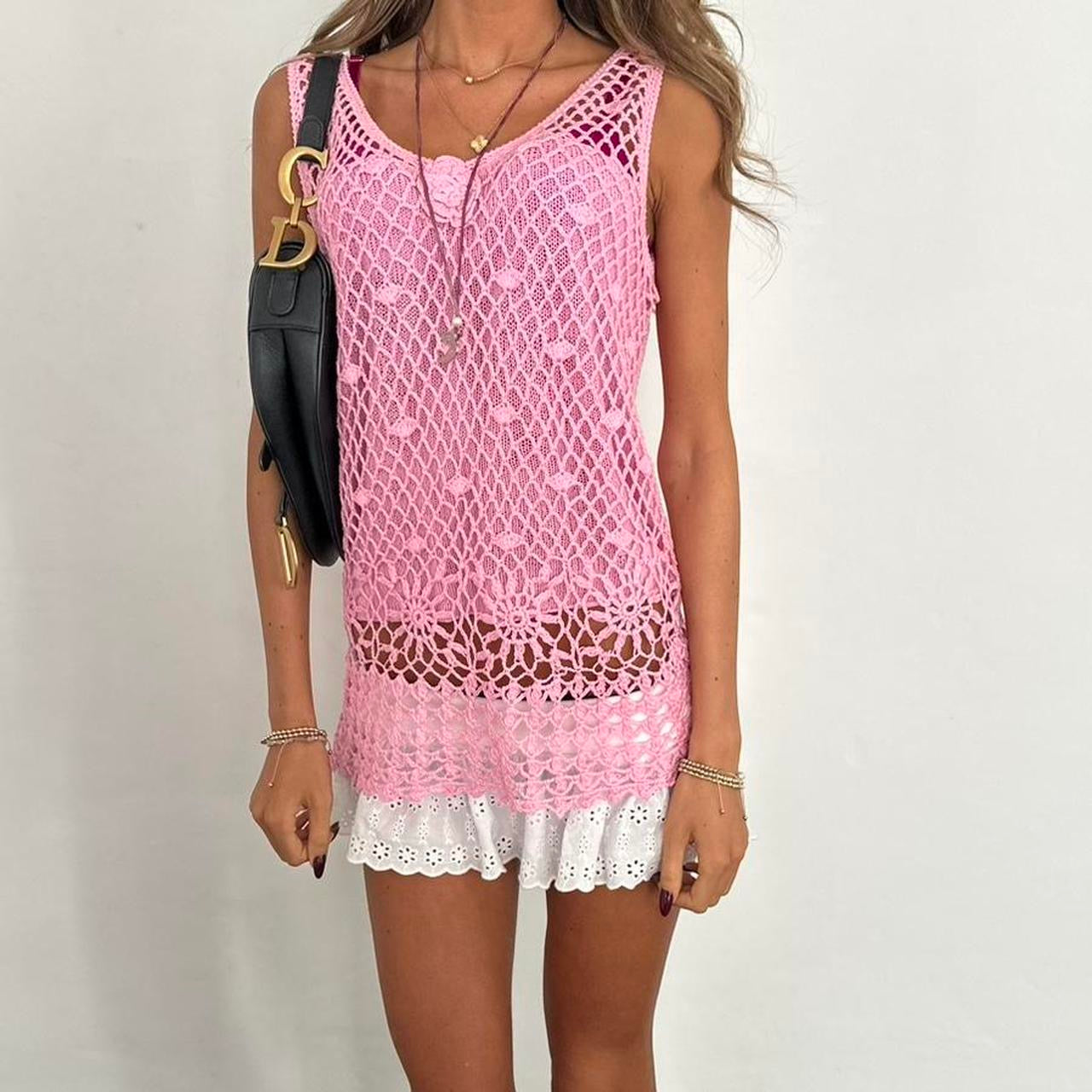 Vintage pink crochet top