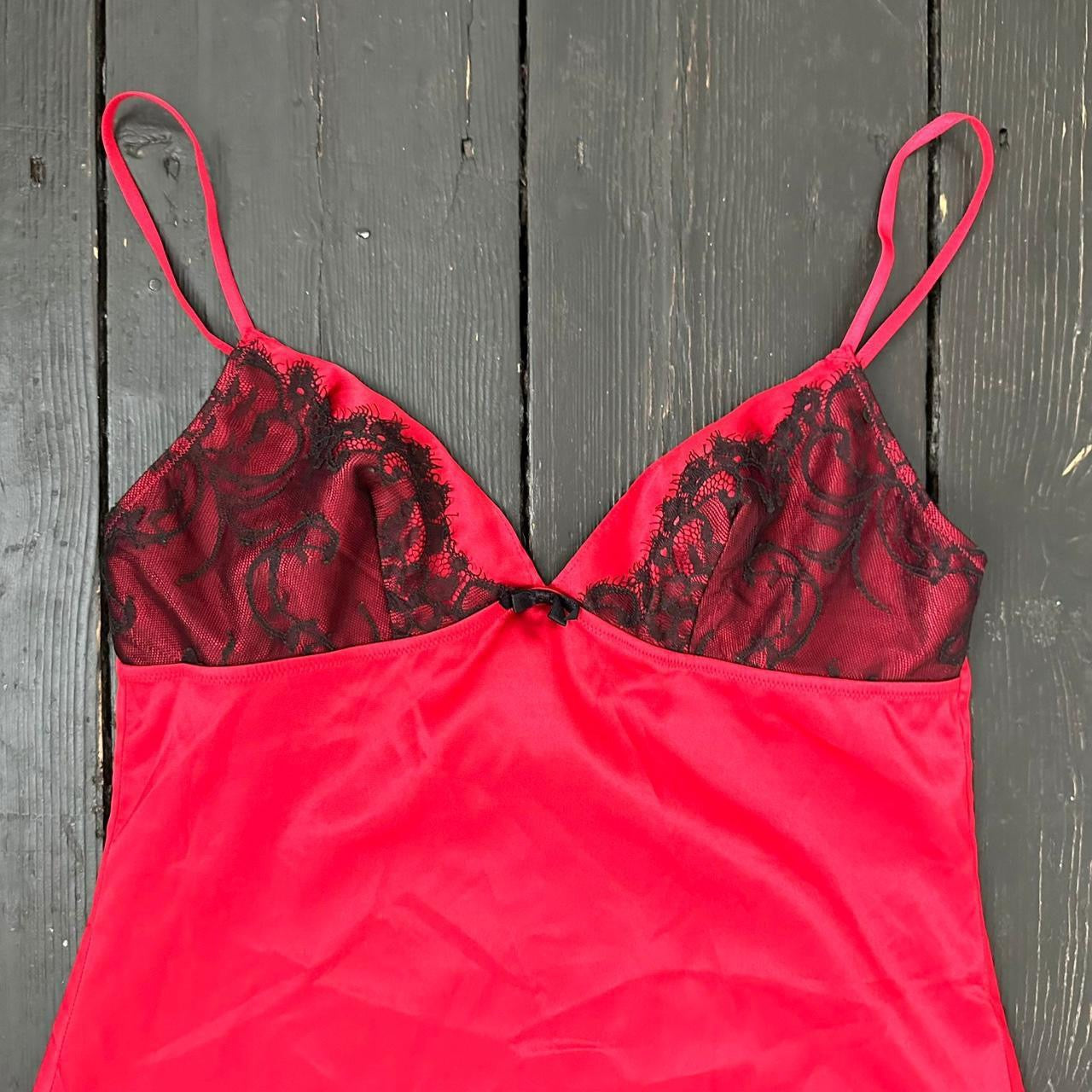 Vintage Victoria’s Secret red babydoll slip dress