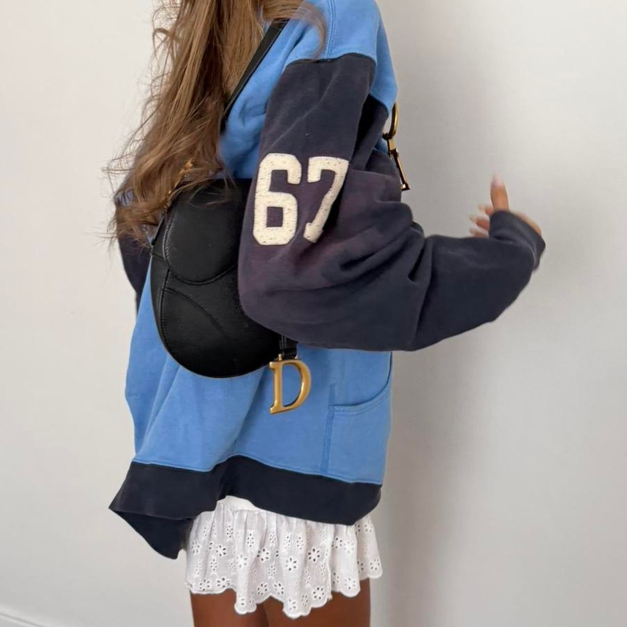 Vintage 90’s Polo Ralph Lauren blue sweatshirt off shoulder