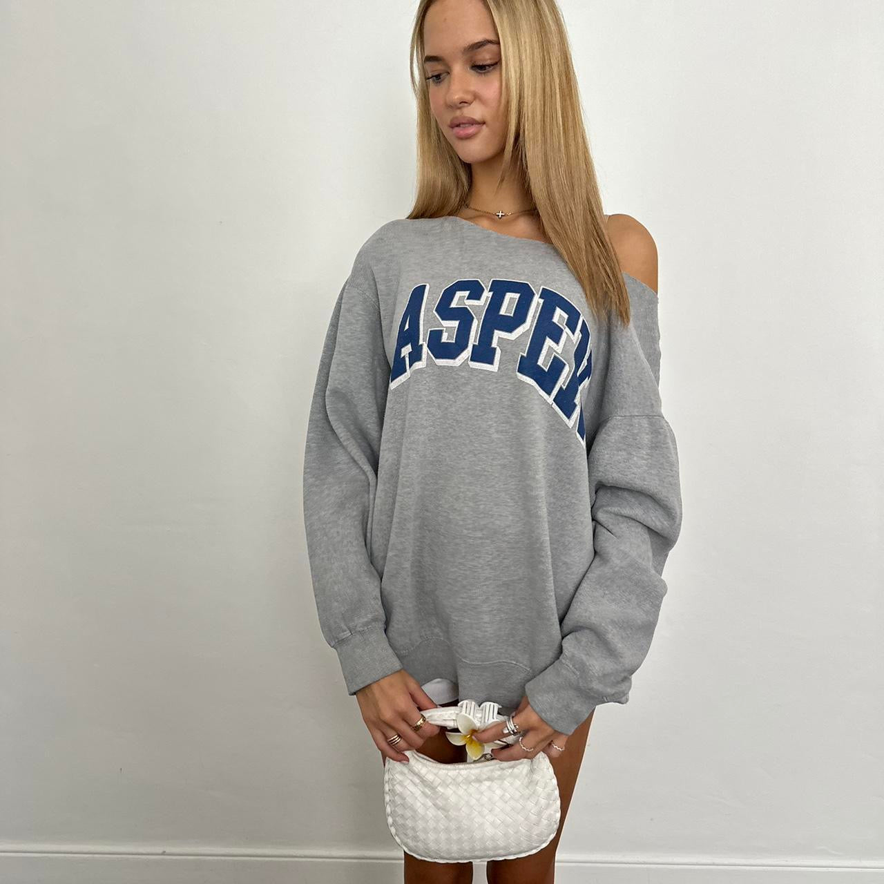 Vintage Aspen grey off shoulder sweatshirt