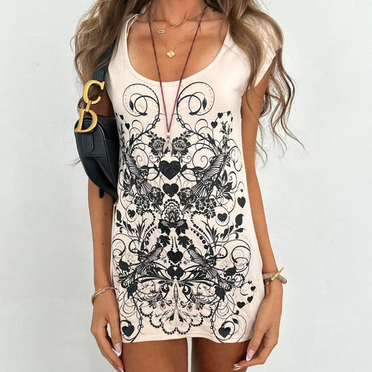 Vintage mini T-shirt lace dress