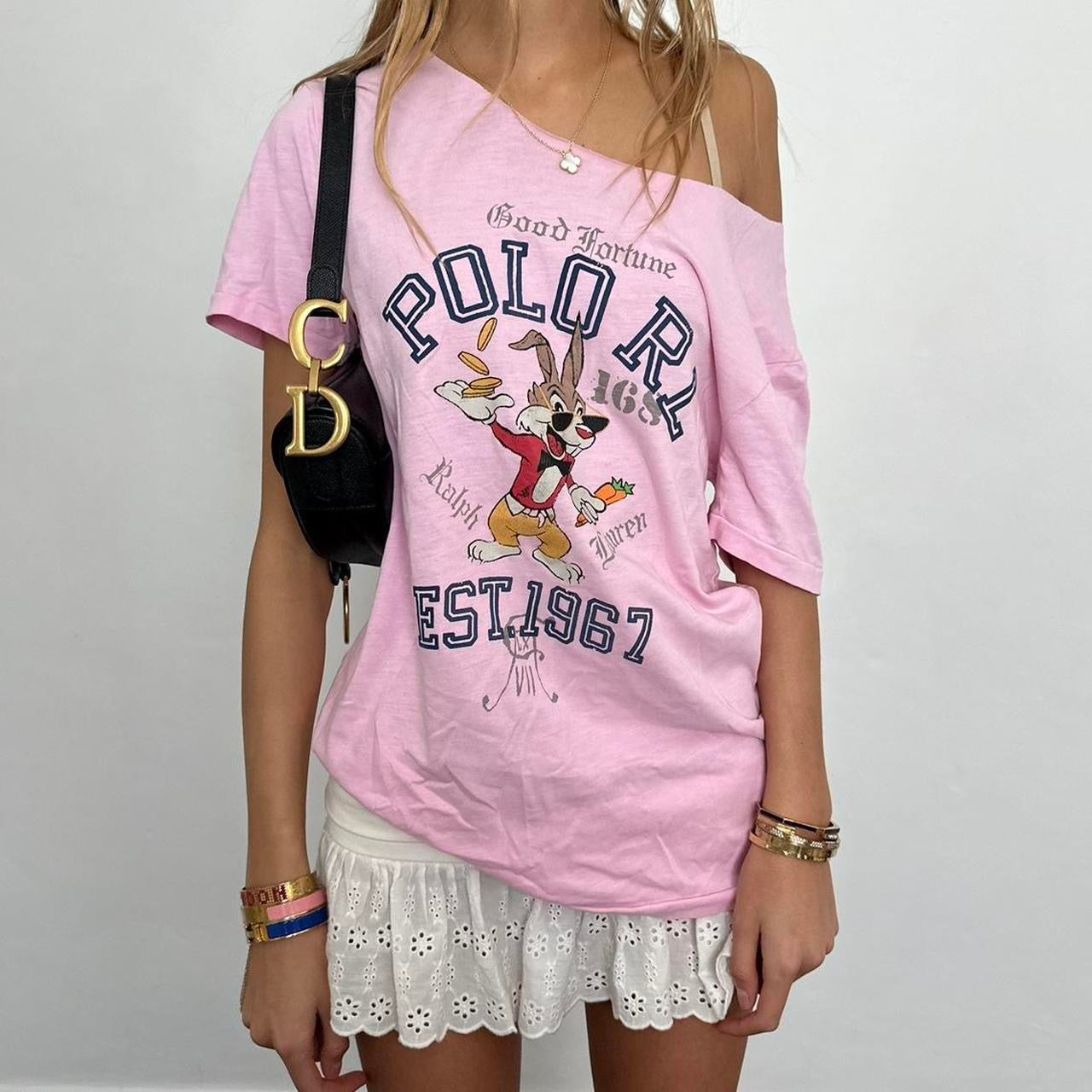 Vintage Ralph Lauren pink cartoon tee