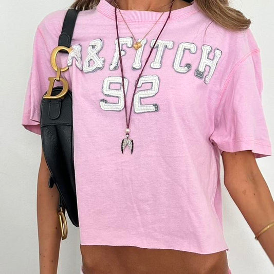 Vintage 00s Abercrombie & Fitch pink baby tee
