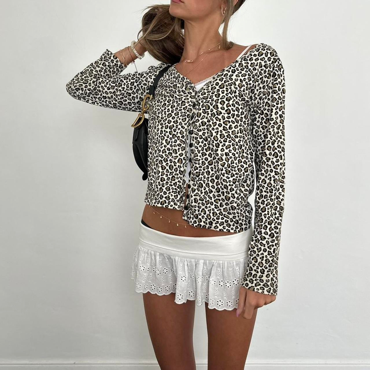 Vintage Victoria Secret leopard print cardigan