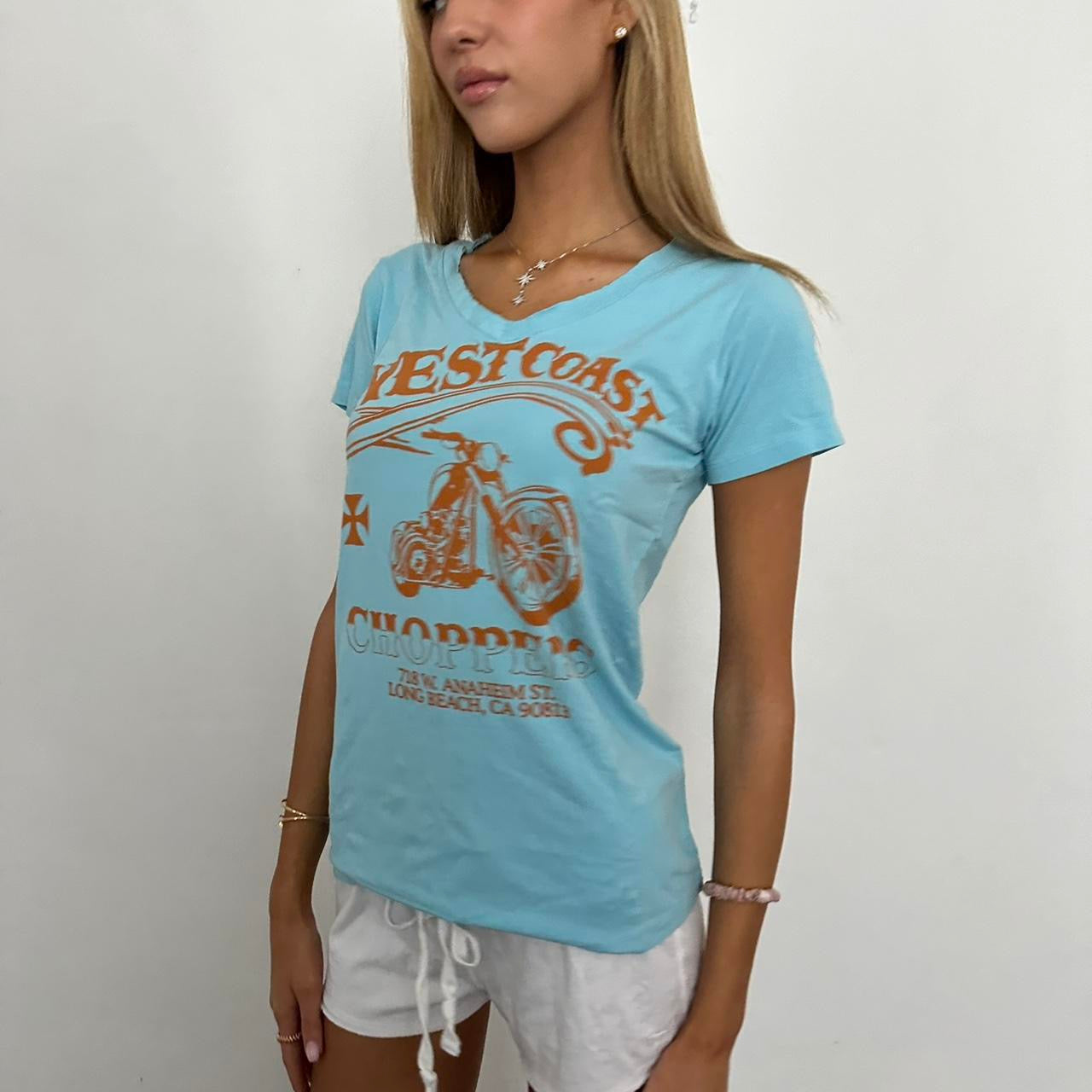 Vintage West Coast aqua blue top