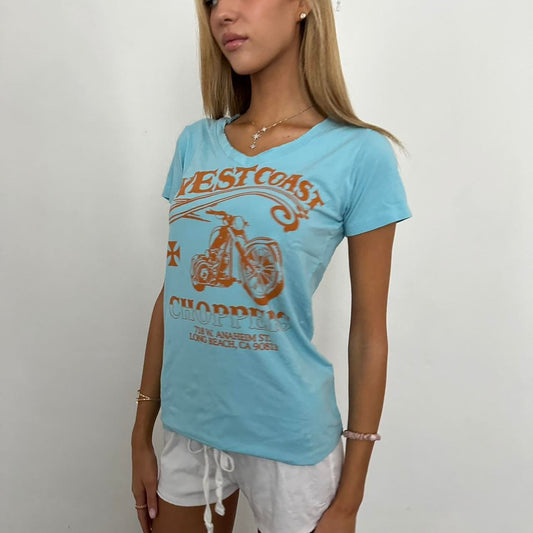 Vintage West Coast aqua blue top