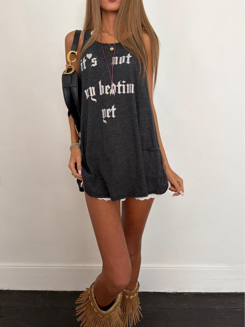 Vintage 00s ‘It’s not my bedtime yet’ top