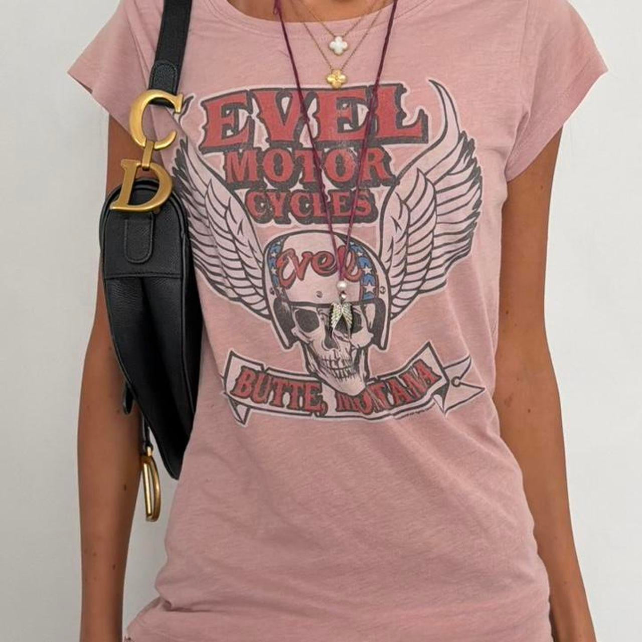 Vintage 00s soft pink motorcycle tee
