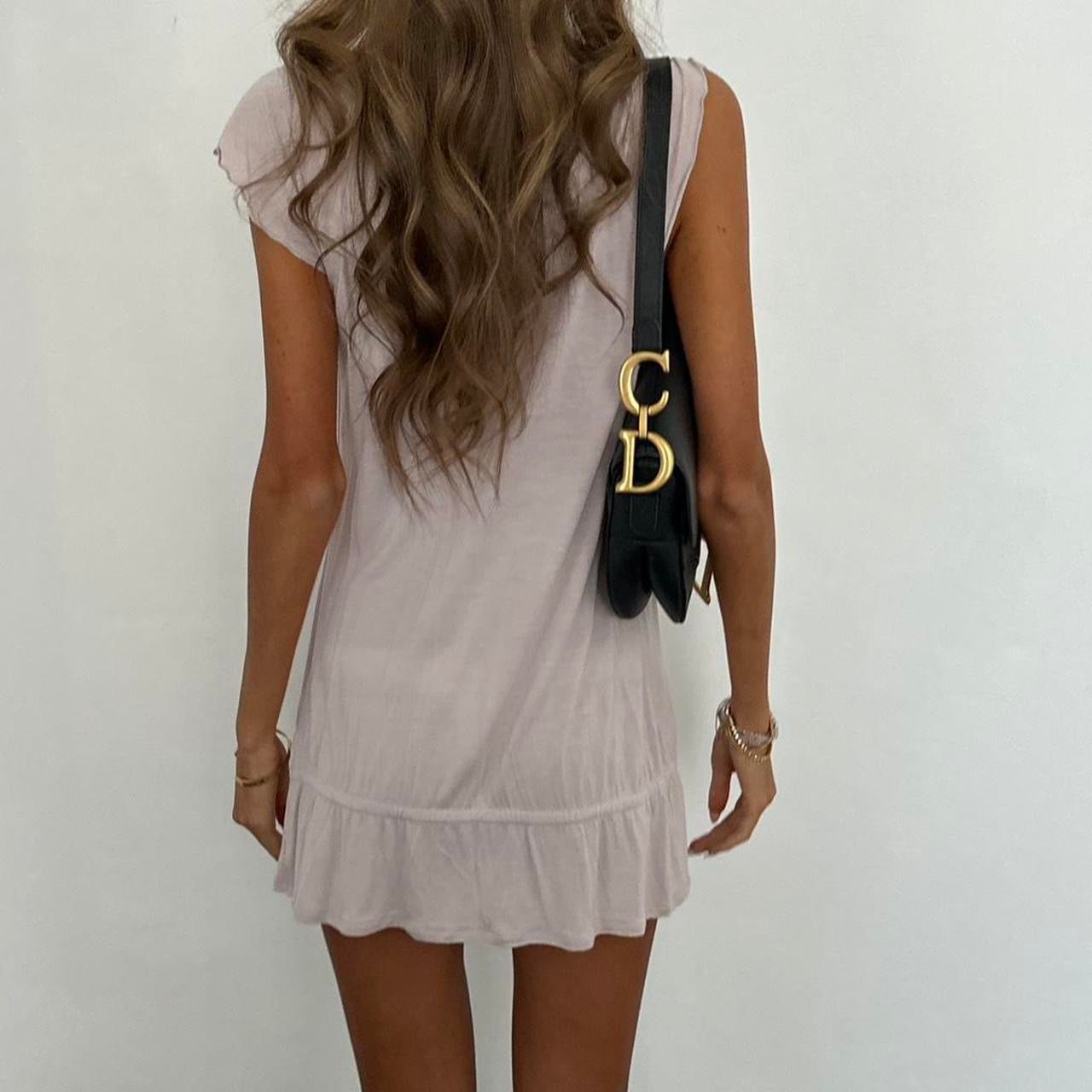 Vintage 00s embellished cream mini dress