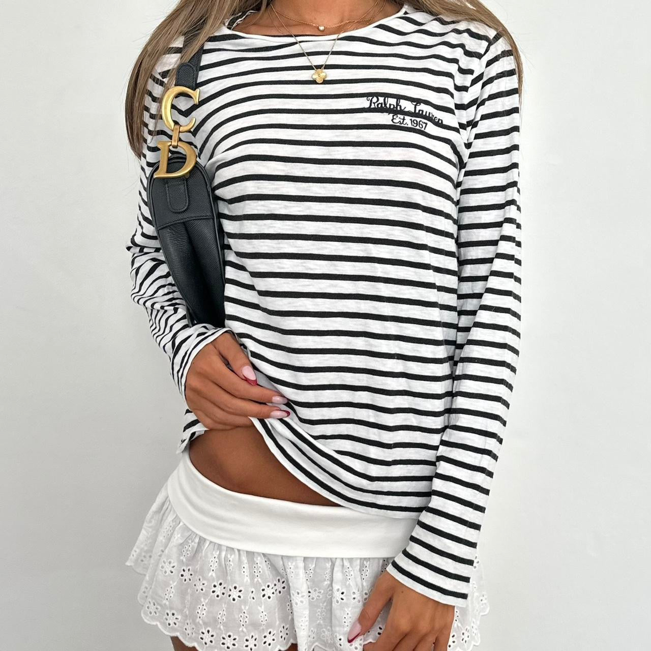 Vintage Ralph Lauren black striped long sleeve top