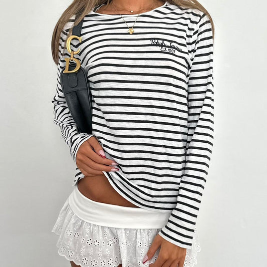 Vintage Ralph Lauren black striped long sleeve top