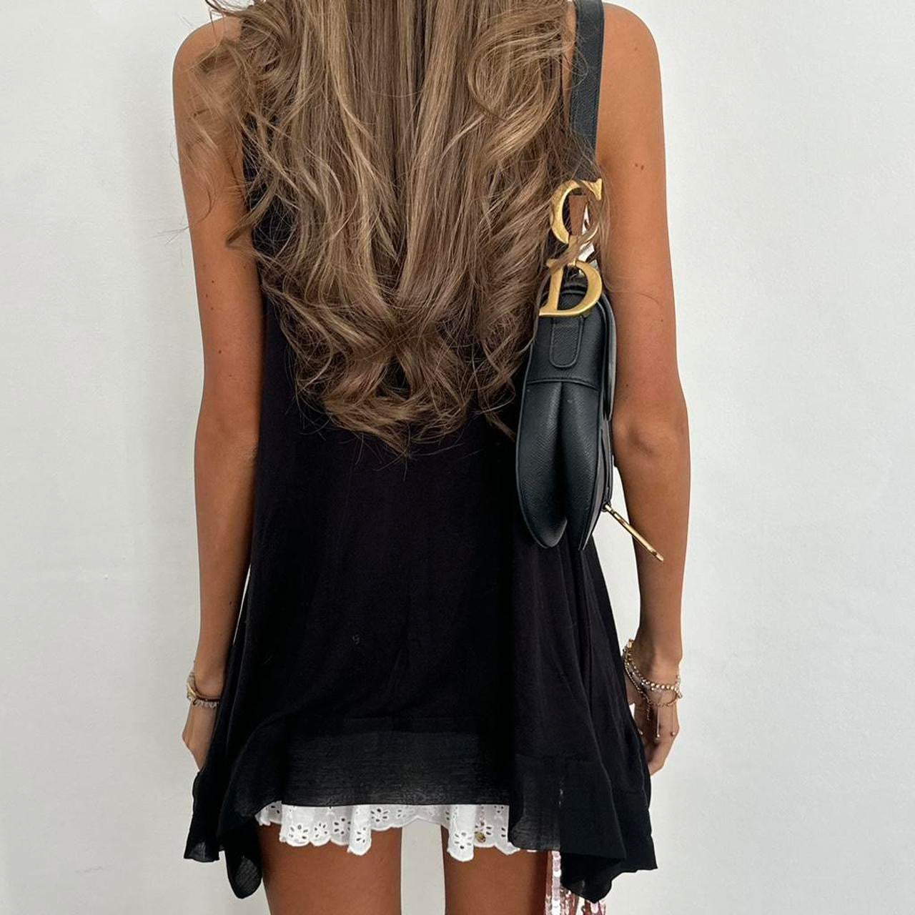 Vintage black sequin top