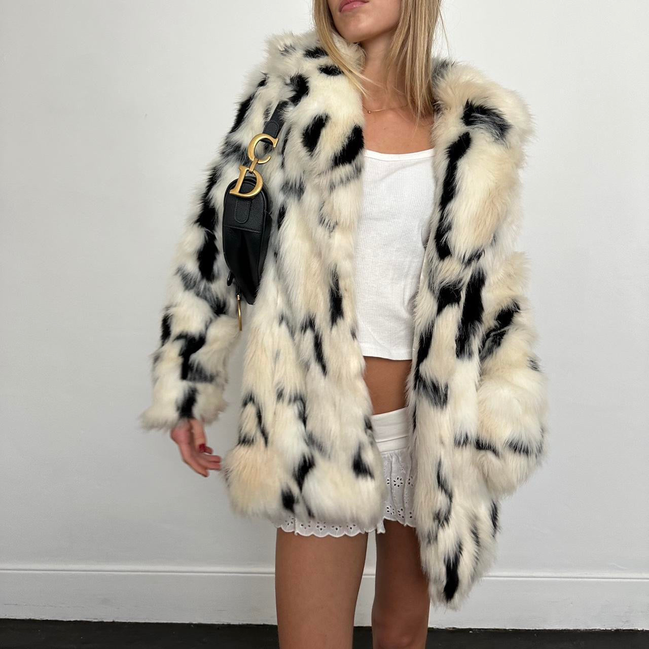 Vintage two tone faux fur jacket