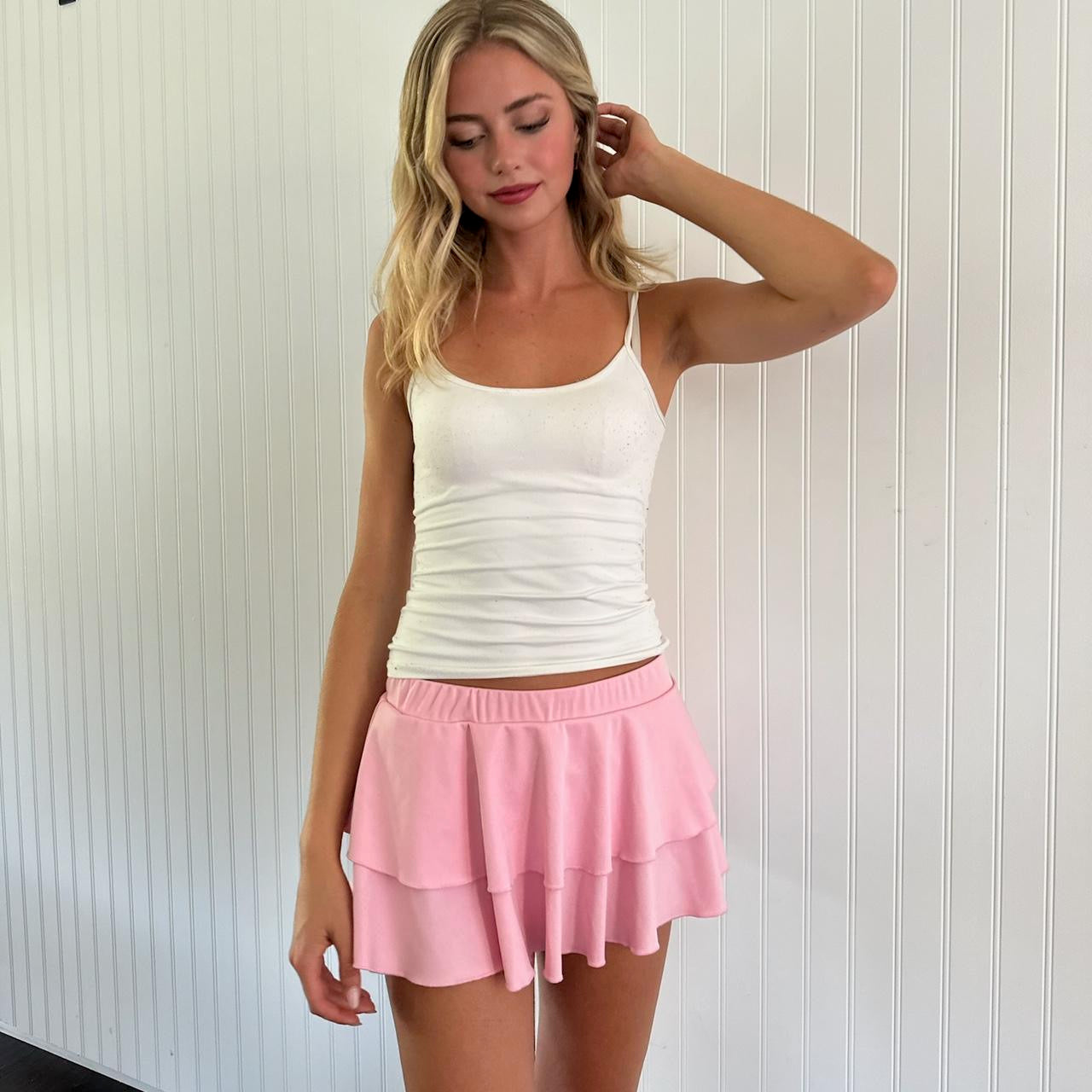 Vintage 2000s pink ballerina layered mini skirt 💗