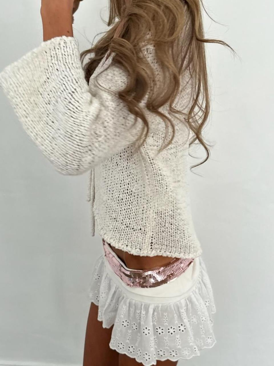 Vintage 00’s white open front cardigan top