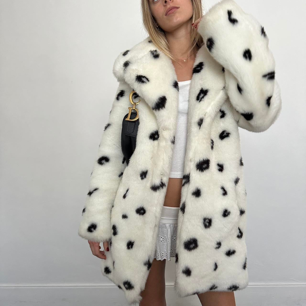 Vintage 2000’s black & white faux fur jacket