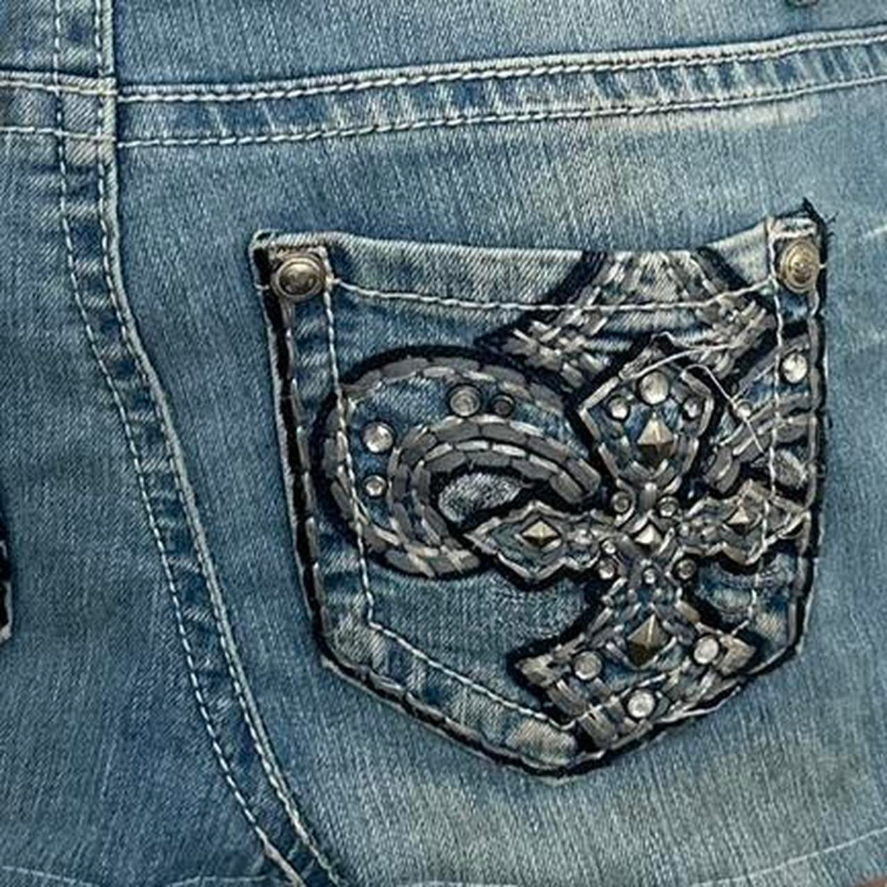 Vintage 90’s cross patch denim mini skirt