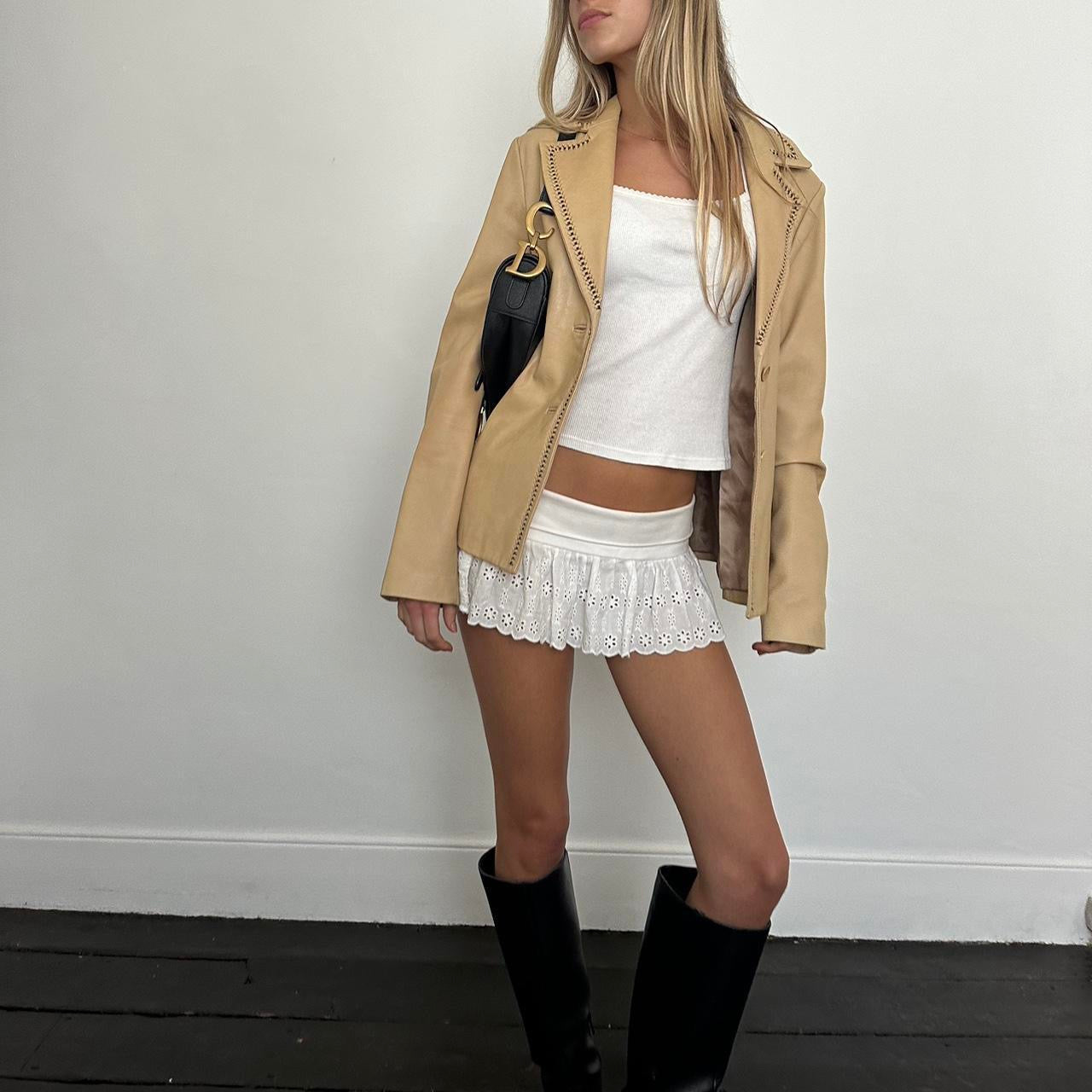 Vintage 2000’s tan leather jacket