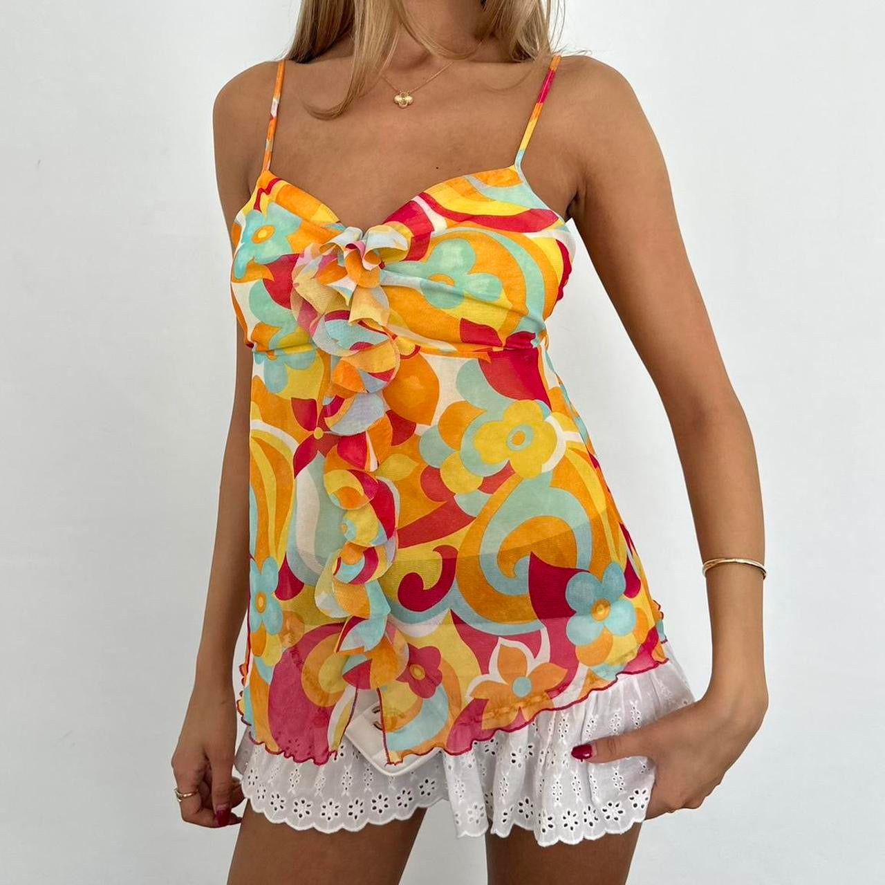 Vintage 2000’s floral bohemian cami top