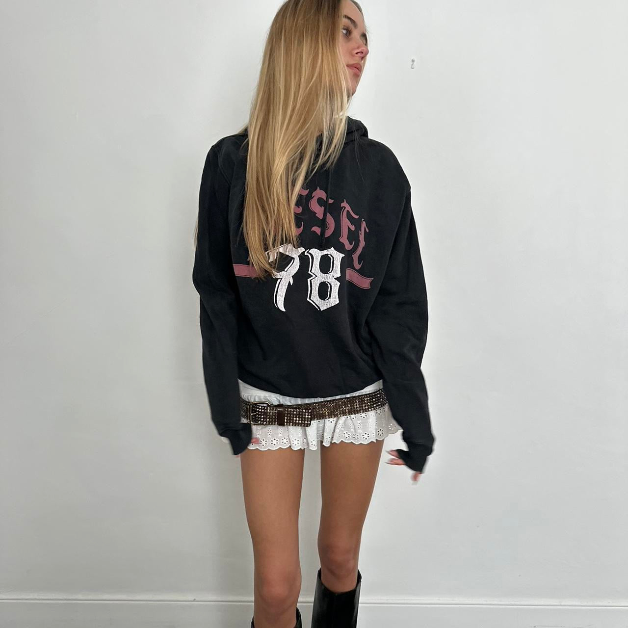 Vintage 90’s Diesel gothic letters hoodie