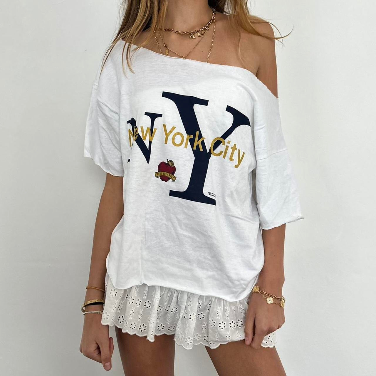 Vintage New York white off shoulder top