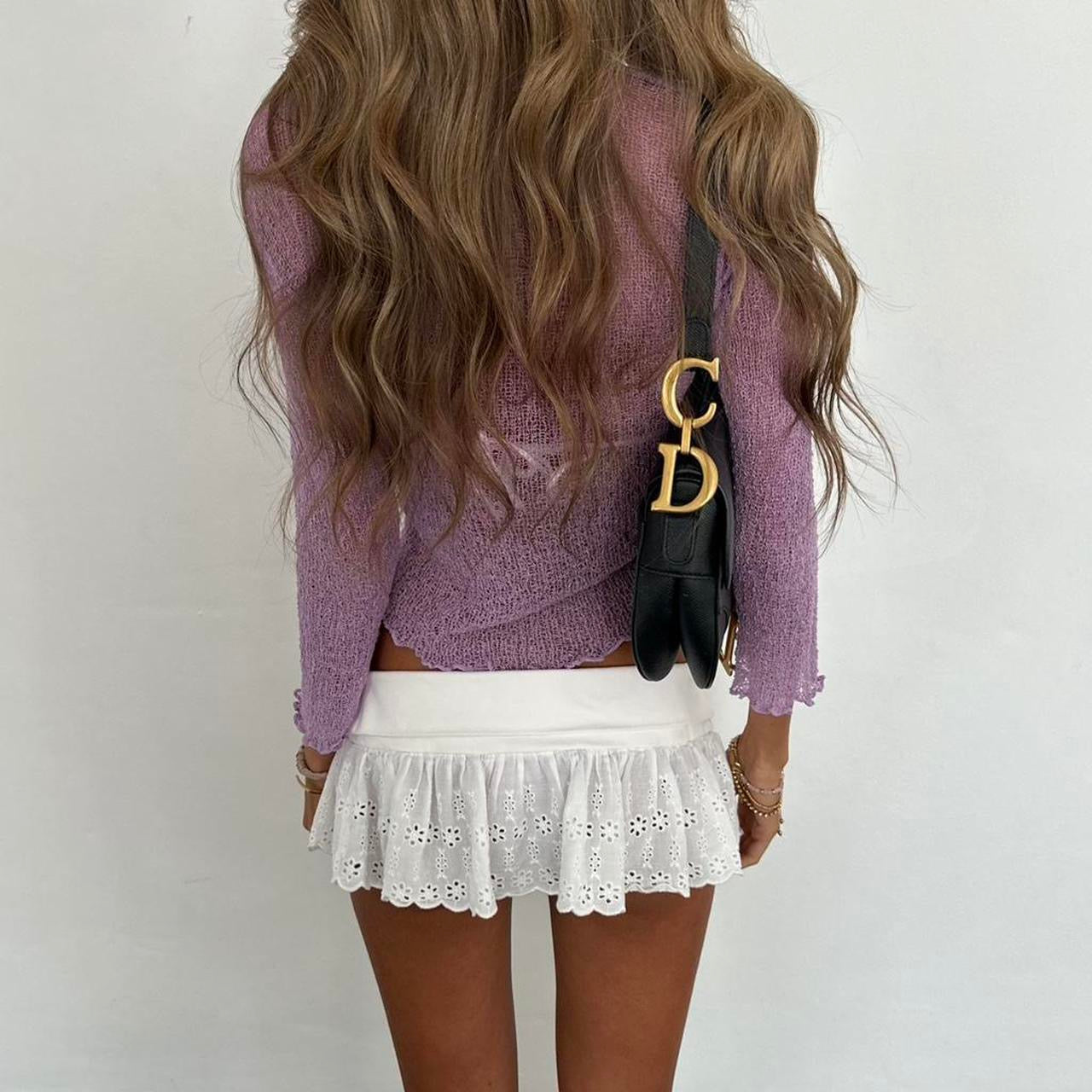 Vintage 2000s purple tie up top