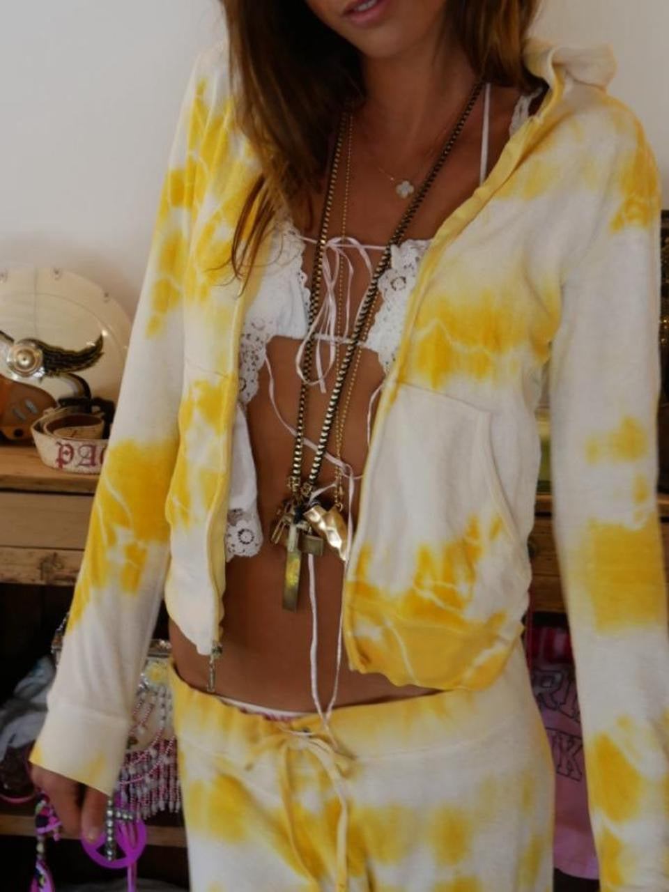 Vintage 00’s yellow Juicy Couture hoodie and pants set